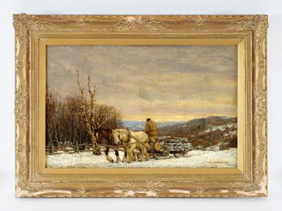 null COBURN, Frederick Simpson (1871-1960)
Transport des grumes
Huile sur toile
Signée...