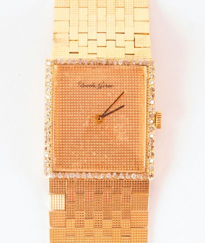 null BUECHE GIROD
Bueche Girod watch in 18K gold, rectangular case, dial set with...