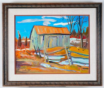 null BURTON, Ralph Wallace (1905-1983)
"Barn and Spring, Lanark County, Ont"
Huile...