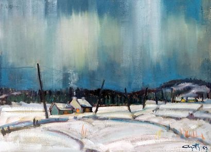 null AYOTTE, Léo (1909-1976)
Untitled - Blue sky, winter
Oil on canvas
Signed and...