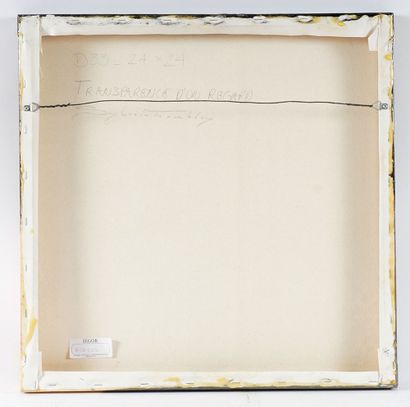 null TREMBLAY, Sylvain (1966-)
"Transparence d'un regard"
Techniques mixtes sur toile
Signée...