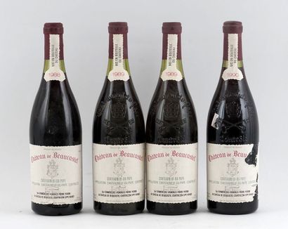 null Château de Beaucastel 1988, 1989 1990 - 4 bouteilles