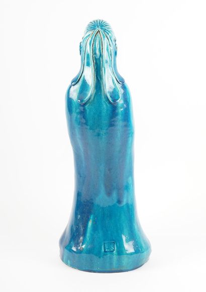 null CHINE / CHINA

Turquoise glazed ceramic subject. 
China, early 20th century

Height:...