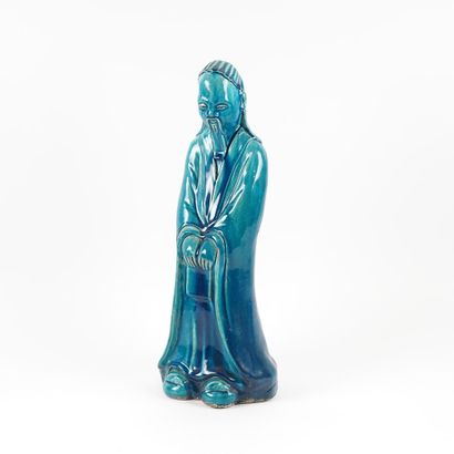 null CHINE / CHINA

Turquoise glazed ceramic subject. 
China, early 20th century

Height:...