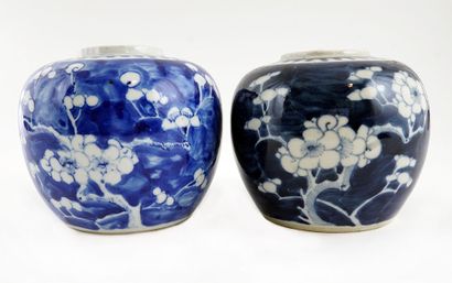 CHINE / CHINA

Pair of porcelain ginger pots,...