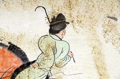 null CHINE / CHINA

Peinture montrant une joueuse de polo. 
Chine, XXe siècle

36...