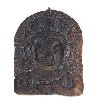null BHAIRAVA

Mask of Bhairava in embossed copper. 
Nepal, 20th century

Height:...