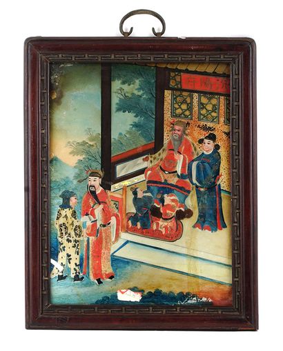 CHINE / CHINA

Oil on glass, fixed under...
