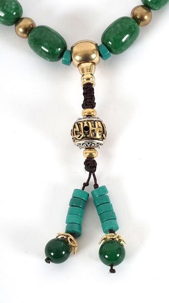 null SINO-TIBET

A Sino-tibetan jadeite with copper and turquoise prayer bracelet....
