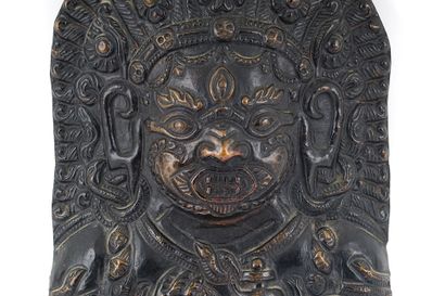 null BHAIRAVA

Mask of Bhairava in embossed copper. 
Nepal, 20th century

Height:...