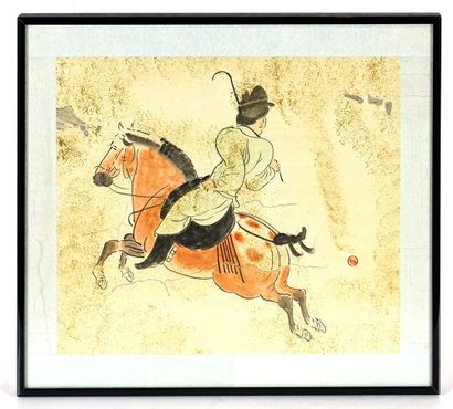 null CHINE / CHINA

Painting showing a polo player. 
China, 20th century

36 x 32cm...