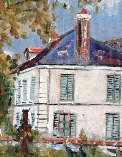 null UTRILLO, Maurice (1883-1955)
"Entrée du pays à Saint-Aubin (Saône-et-Loire)"
Huile...