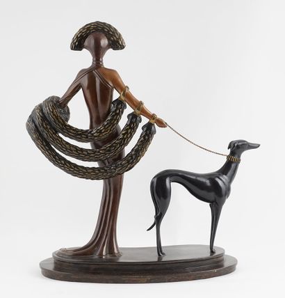 null ERTÉ (Romain DE TIRTOFF, dit) (1892-1990)
"Elegance"
Bronze polychrome 
Signeé,...