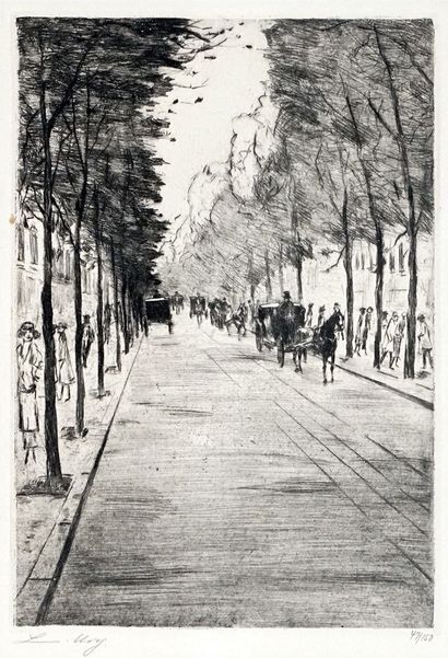 null LESSER-URY, Leo (1861-1931)
"Berliner Droschke, rechts, wartend im Tiergarten...