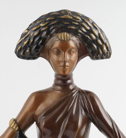 null ERTÉ (Romain DE TIRTOFF, dit) (1892-1990)
"Elegance"
Polychrome bronze
Signed,...
