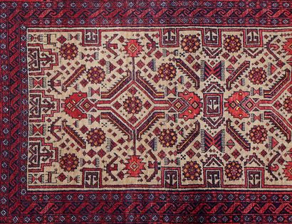null Belouchi Persian Tribal Rug circa 1960. Wool on wool.
3ft5 x 6ft - 91x182 cm...