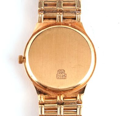 null 14K GOLD GENEVA
Geneve lady's wristwatch in 14K gold, round case, white dial,...