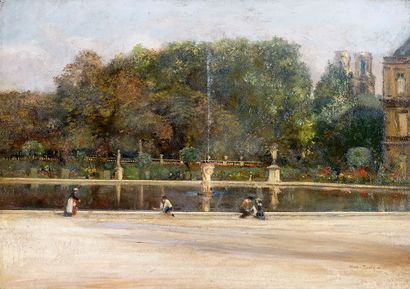 null MARTIN, Alfred (1888-1950)
Jardin du Luxembourg
Oil on canvas
Signed on the...