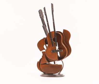 ARMAN, Fernandez (1928-2005)
Guitare cubiste
Bronze
Signé...