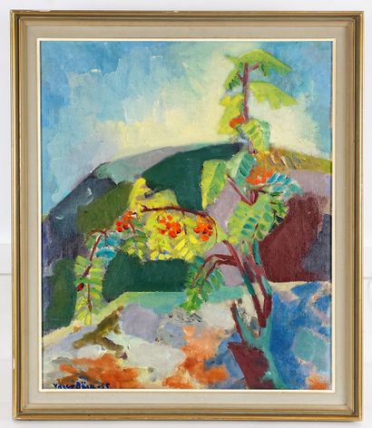null BÄCK, Yngve (1904-1990)
Still Life with a Tree and Orange Flowers 
(Reverse:...