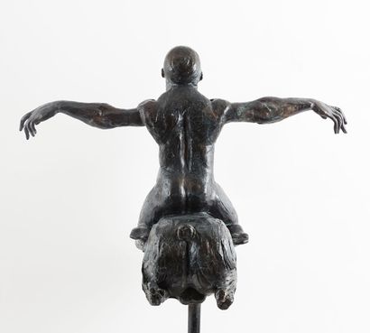 null DE DIOS, Juan (active 20th c.)
Man on a horse
Bronze with brown patina on metal...