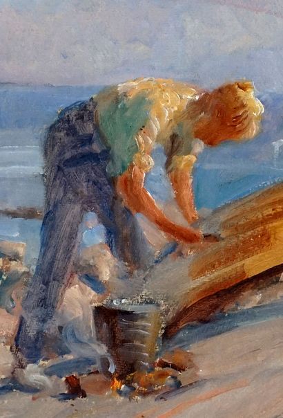 null SOLDAN-BROFELDT, Venny (1863-1945)
Untitled - Man and boat
Oil on canvas
Signed...