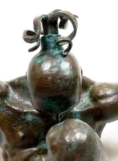 null DE DIOS, Juan (active 20th c.)
Kneeling man
Bronze with brown patina

Provenance:
Collection...