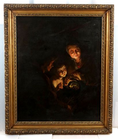 null DUTCH SCHOOL (20th c.)
Fortune Teller
Oil on canvas

Provenance :
Estate of...