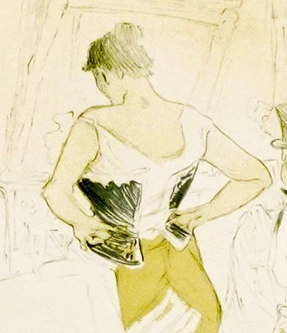 null After Henri DE TOULOUSE-LAUTREC (1864-1901)
Femme en corset, Conquête de passage...