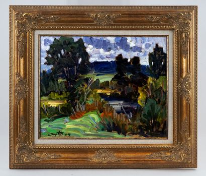 null AYOTTE, Léo (1909-1976)
Untitled - Country scene
Oil on canvas
Signed and dated...