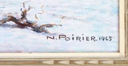 null POIRIER, Narcisse (1883-1983) 
"Les sucres dans le Nord" 
Huile sur toile 
Signée...