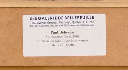 null BÉLIVEAU, Paul (1954-)
"Les rencontres: Grant"
Acrylic on canvas
Signed, titled,...