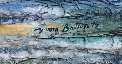 null BRETON, Yvon (1942-)
"Goélettes / Boats"
Huile et collage sur toile
Signée et...