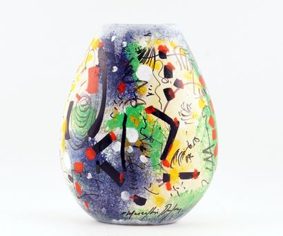 null DUFOUR, Marcellin (1946-)
Abstraction
Vase de verre peint à l'acrylique
Signé...