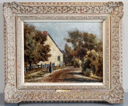 null DELFOSSE, Georges (1869-1939)
Farm scene
Oil on canvas
Signed on the lower left:...