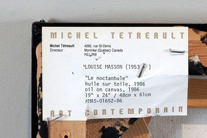 null MASSON, Louise (1953-)
"Le Noctambule"
Acrylique sur toile
Signée en bas à droite:...