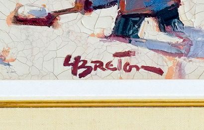 null BRETON, Yvon (1942-)
"Bonhomme hiver"
Huile sur toile
Signée en bas à droite:...