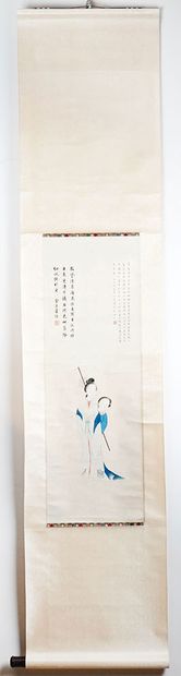 null ÉCOLE CHINOISE / CHINESE SCHOOL

An ink and watercolor on paper scroll. Signed...
