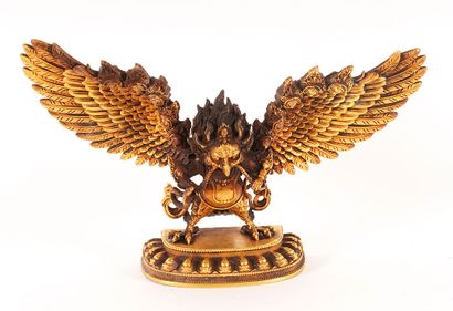 null GARUDA

Gilted copper figure of Garuda. Tibet. Yung-lo reign mark.

Height :...