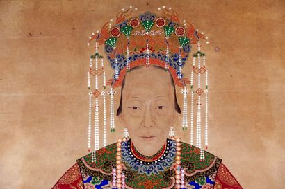 null CHINE / CHINA 

Portrait de dignitaire.
Chine, fin XIXe siècle

Hauteur : 119cm...