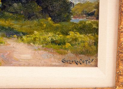 null DE FOY SUZOR-COTÉ, Marc-Aurèle (1869-1937) 
Paysage d'été
Huile sur panneau
Signée...