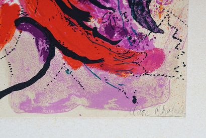 null CHAGALL, Marc (1887-1985)
L’écuyère au cheval rouge (1957)
Lithographie
Signée...