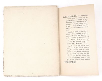null MIRO, Joan (1893-1983)
"Bagatelles végétales"
Ouvrage illustré contenant 6 eaux-fortes...