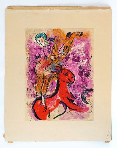 null CHAGALL, Marc (1887-1985)
L’écuyère au cheval rouge (1957)
Lithographie
Signée...