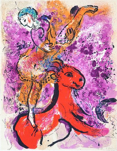 null CHAGALL, Marc (1887-1985)
L’écuyère au cheval rouge (1957)
Lithographie
Signée...