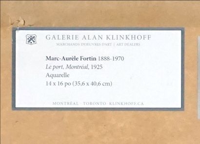 null FORTIN, Marc-Aurèle (1888-1970)
"Le port, Montréal"
Aquarelle
Signée en bas...