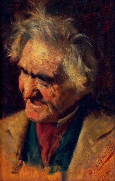 MASSANI, Pompeo (1850-1920) 
Portrait 
Huile...