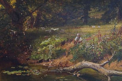 null HOOPER, John Horace (1851-1906)
Bétail paissant près de la rivière
Huile sur...