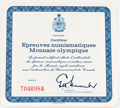 null PIÈCE CANADA ARGENT / CANADIAN SILVER COIN 
Coffret des XXIe Jeux Olympiques...