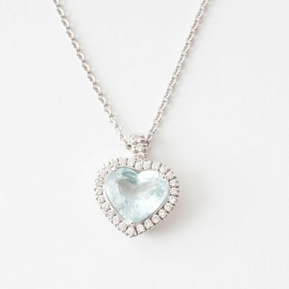 null BIRKS 18K GOLD AGUAMARINE
Birks chain and pendant in 18K white gold set with...